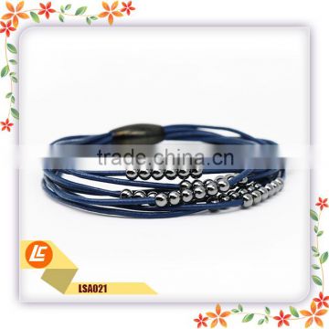 Womens Multilayer Thin Beads Leather Bracelets Customized Making