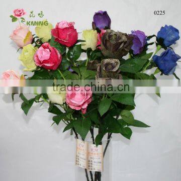 Korea print paper like dry rose artificial rose flower with dark color black