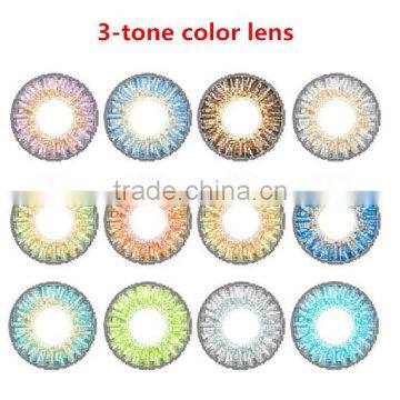 Wholesale Fancylook 3-tone color contact lenses 12 colors/freshlook lens