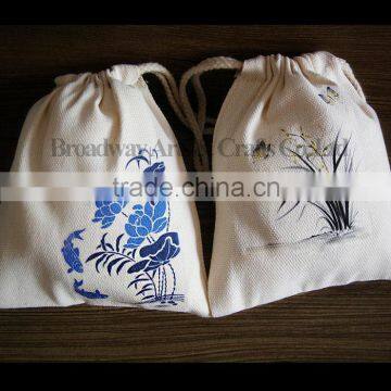 Eco-friendly recycle canvas drawstring bags for bread