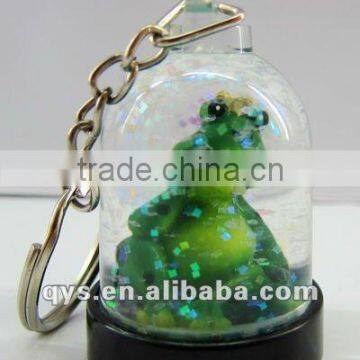 Acrylic Liquid Key Chain with Frog Floating