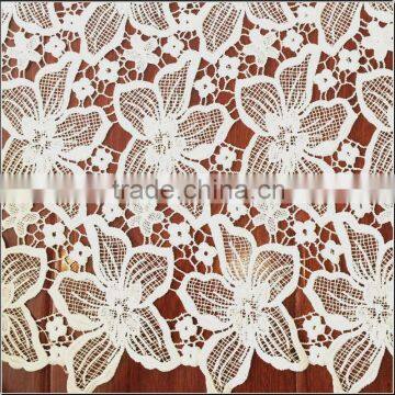 Machine embroideried dry chemical lace