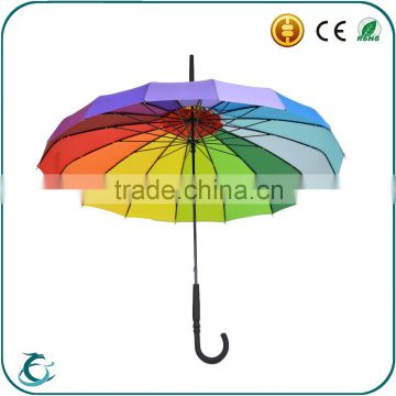 china factory wholesale 16 ribs custom rainbow straight umbrella