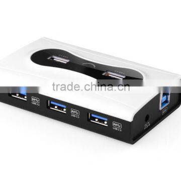 4 Ports USB 3.0 Hub With Power Adapter