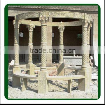 Outdoor large garden beige marble column gazeboes