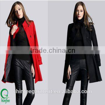 2016 New Design Woman Winter Wool Overcoats