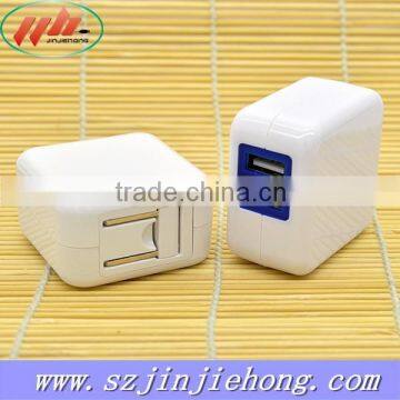 with retractable cable 5V 2A reasonable price Single usb port travel charger cable US/EU plug