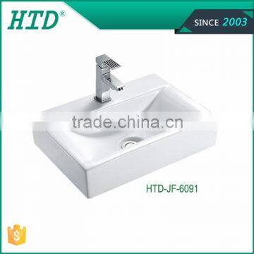 HTD-JF-6091portable wihte regctangular ceramic wash art basin