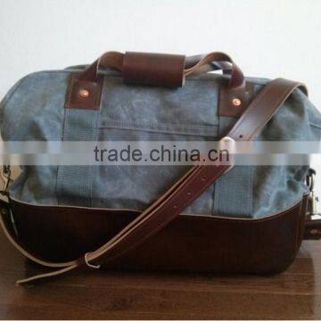Waxed Canvas Travel Bag With Genuine Leather Strap For Men Quality Choice Most Popular