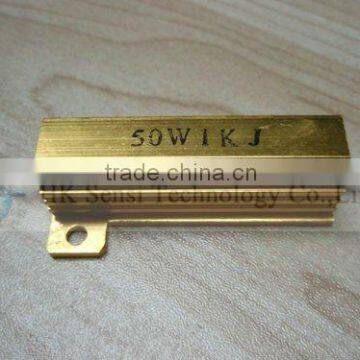 Gold Stainless Aluminum Power Resistor 50W1KJ