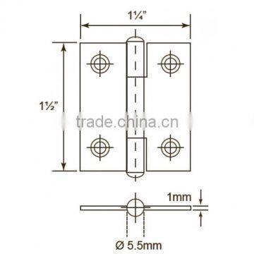 Australia and America Small Stainless Steel Narrow Butt Hinge With Fixed Pin for Cabinet or Window photo-2