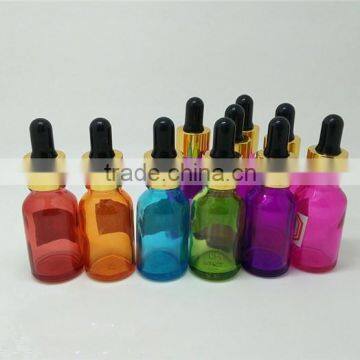fancy different color glass cosmetic bottle, glass essential oil bottle