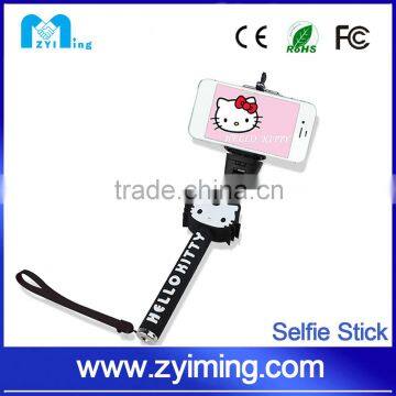 Zyiming YM-Z07-7 wholesale bluetooth selfie stick cartoon selfie stick without cable