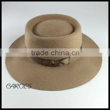 wool felt hat wholesale blank wide brim grey pork pie fedora hats