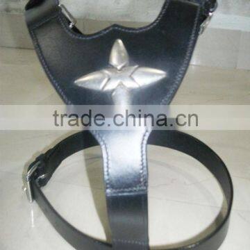 New Dog Leather Harness with spikes Genuine Leather Dog Harness