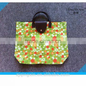 promotional eco-friendly 600D oxford folding shopping bag with printing