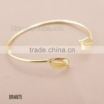 European minimalist style lady leaves wire bangle