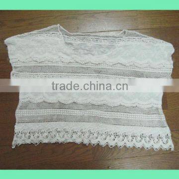 Cotton chemical lace short korean ladies tops