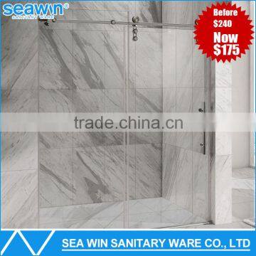 Seawin best quality hanging rollers shower door with magnetic strip