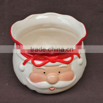 Christmas decorative painted ceramic pot