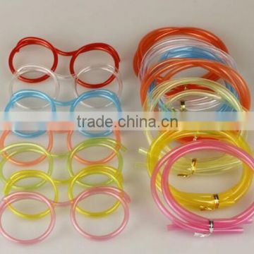 New design kids glasses straw/DIY Plastic Glasses Straw