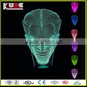 3D illusion LED color changing acrylic lamp shade for Hallowmas