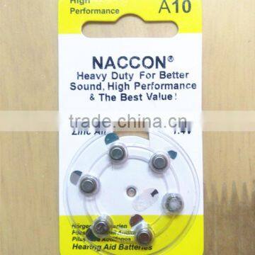 A312 1.4v 180mAh zinc air cell battery syh