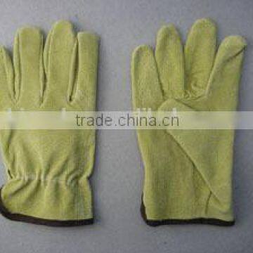 Beige Pig Split Leather Driver Glove