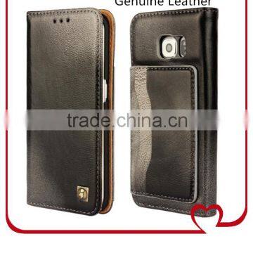 The new wholesale lambskin leather wallet leather luxury business Cell phone case for iphone6 samsung s6