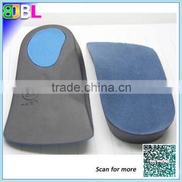 Comfortable EVA orthopedic insole with soft velvet, Silicone gel insole factory, flat feet arch support orthotic insole.