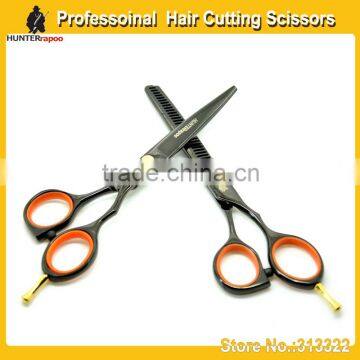 5.5 inch black color hairdressing cutting scissors set razor cutting scissor and thinning shears