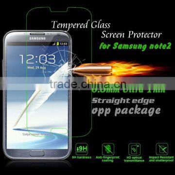 Anti uv Environmental top quality screen protector for samsung galaxy note 2 n7100 N7105 I317 tempered glass screen protector