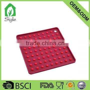 newest design square points silicone dish drying mat pot holder bowl holder
