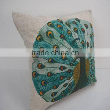Square Peacock Design Sublimation Printed Pillow Case/cushion Cover Wholesale photo-2