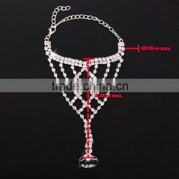 Women Jewelry Bracelet With Ring Rhinestone Claw Chain Bride Wedding Accessories photo-3