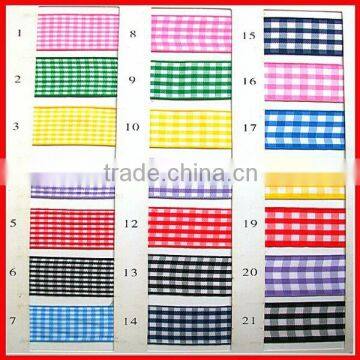 factory wholesale gift warpping checked plaid ribbon