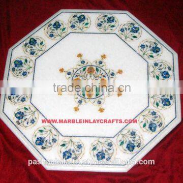 White Inlay Marble Table Top