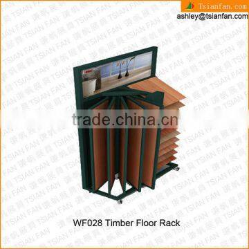 WF028 timber flooring display stand/wood floor display rack stand