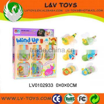 Colorful wind up plastic dragonfly toy