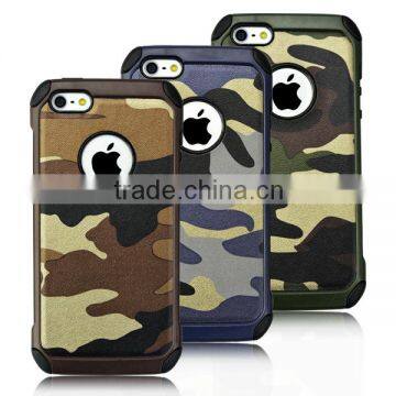 Slim Fit, Soft TPU and Hard PC Leather Armor Case, Heavy Duty Cover Case for Apple iPhone 5/5S