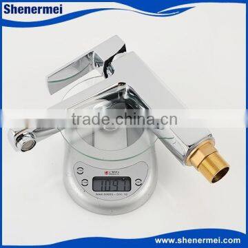 Brass main body and zinc alloy handle face basin tap