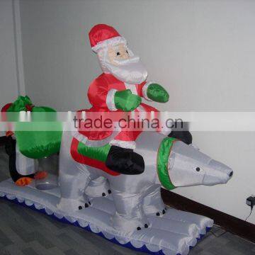 inflatable outdoor santa in polar bear