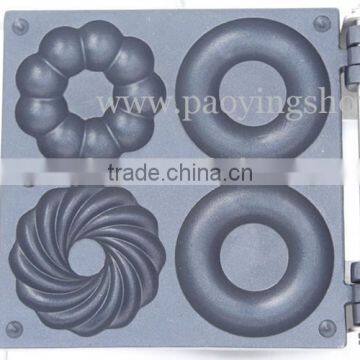 4pcs Commercial Use Non-stick 110v 220v Electric 10cm Flower Ring Cruller Donuts Machine photo-3