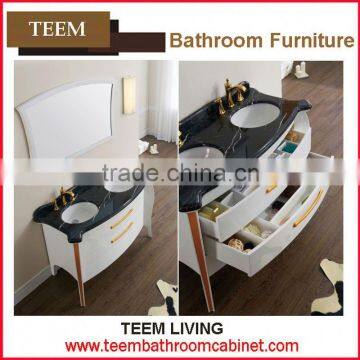 Teem home bathroom furniture Antique double sink modern bath vanity country style bathroom cabinet