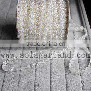 25M/Roll Pearl White Sun Flower Beads Garlands Wedding Or Party Decorative Wholesale