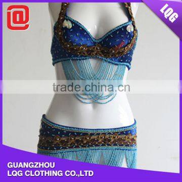 Unique design handmade tribal beaded bra belt Belly Dance Costume