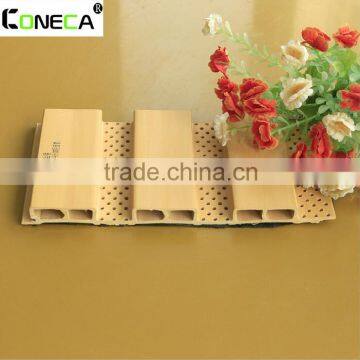 Wood and plastic composite acoustic absorption wall panel