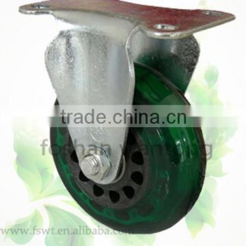 Double Bearing PVC Caster Top Plate Fixed Industrial Trolley Wheel