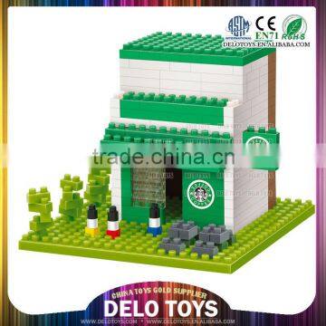  gold supplier plastic building blocks loz diamond bricks coffee shop DE0260113