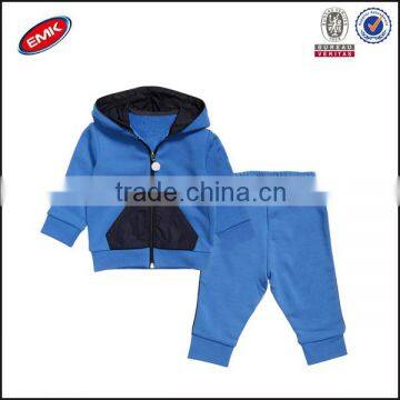 Wholesales Manufacturer Autumn Clothing Set Plain Zip-up Hoody And Pants For Kids